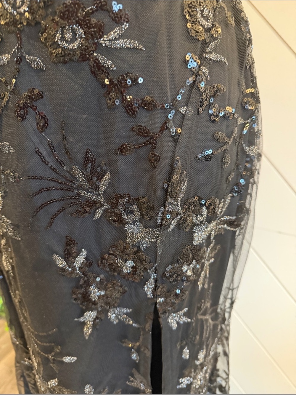 NWT-Confident Sensation Black Sequin Strapless Bustier Maxi Dress - Picture 9 of 15